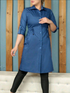 مانتو بلند دکمه دار خنک دانشجویی اداری سایز بزرگ-108162