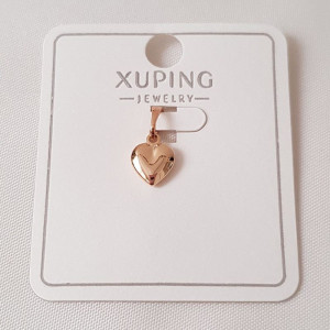 پلاک قلب ژوپینگ آبکاری طلا 18 عیار رنگ ثابت-122845