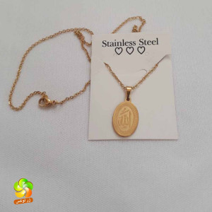 گردنبند الله استیل طلایی رنگ ثابت-120201
