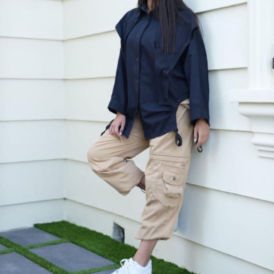 مانتو مشکی گت دار