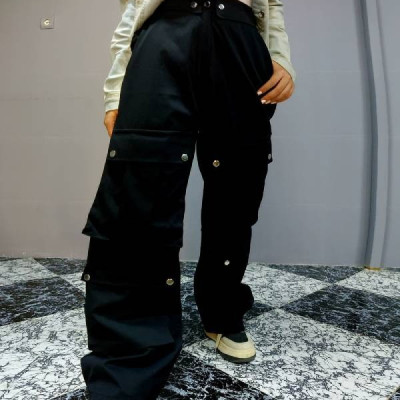 شلوار کارگو بگ زنانه پایین جیب