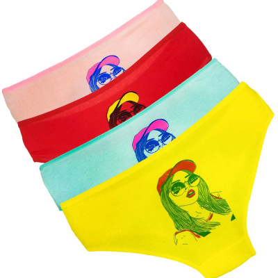 شورت نخی زنانه پشت چاپدار بسته چهار عددی