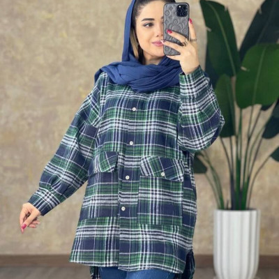 مانتو کتی زنانه پشمی مدل شکت دو جیب پشت بلند