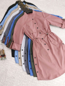 مانتو کوتاه دکمه دار اسپرت دانشجویی مشکی رنگی-110012