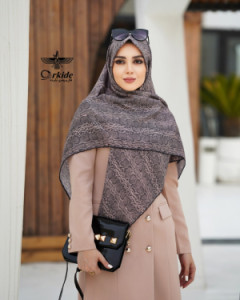 روسری نخ ابریشم گارزا ارکیده GRZ18