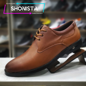 کفش مجلسی مردانه چرم عسلی-144490
