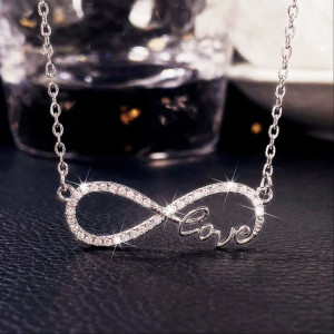گردنبند طرح بینهایت و لاو love کد XL272