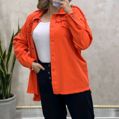 مانتو اسپرت زنانه کتان آستین ریش دکمه فلز(کد28)