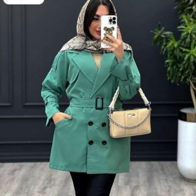 بارانی پاییزه جنس کتان تی سی درجه یک ار سایز 36تا46