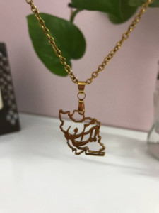 گردنبند استیل زنانه طرح ایران من مدل g-6