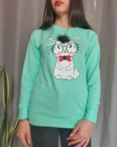 بلوز آستین بلند طرحدار خرگوش دخترانه/زنانه