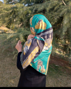 روسری ابریشم توییل پر-122546