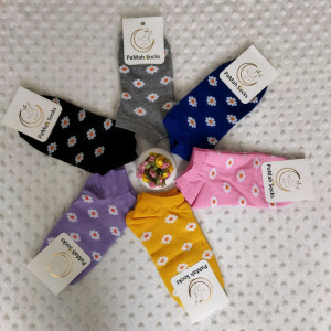 جوراب نخی مچی زنانه طرح بابونه