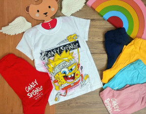 تیشرت شلوارک طرح باب اسفنجی-131631