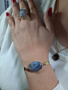 نیم ست عقیق شجر پلاک انگشتر دستبند