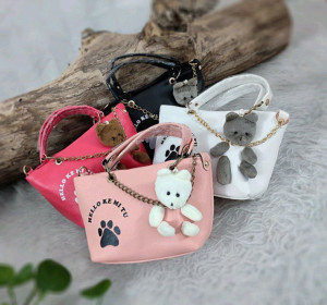 کیف فانتزی دخترانه عروسکی مدل خرسی-119547