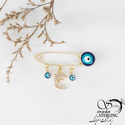 سنجاق سینه چشم نظر برندysx کد 11636