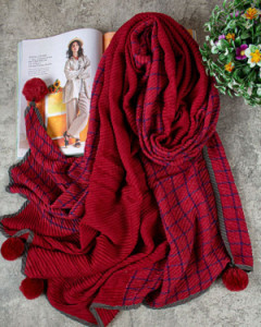 شال پلیسه دو تیکه وارداتی6 رنگقواره : 200/75-99519