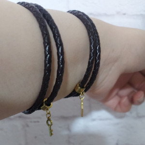 ست دستبند ولنتاین (ست دوستی) طرح قفل و کلید همراه با جعبه مقوایی