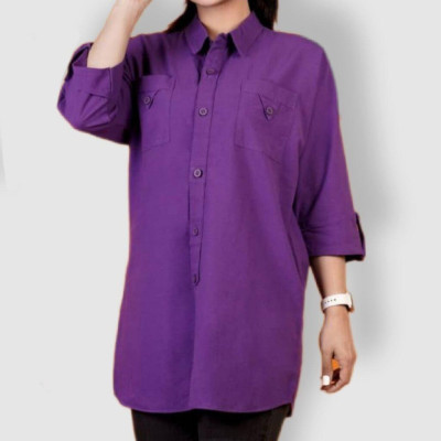 مانتو لینن دو جیب قد 88 سانت