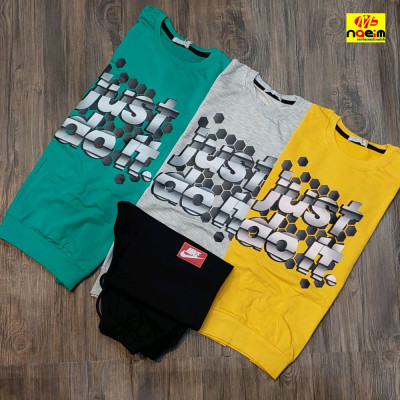 بلوز وشلوار پسرانه پنبه سوپر طرح دار سایز 60 و 65 سنین 10تا13