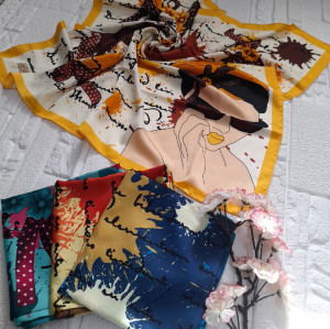 مینی اسکارف ساتن نخ