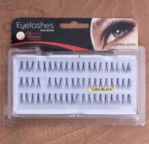 مژه با موی طبیعی تکی long black با گره اکسیژن