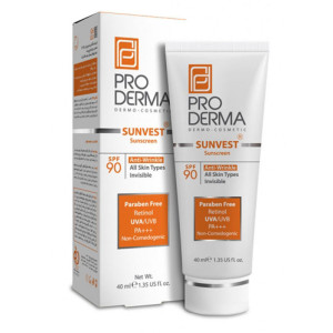 کرم ضد آفتاب و ضد چروک بی رنگ با SPF90 پرودرما 40میل