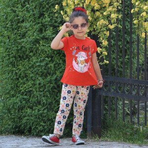 تیشرت ساپورت نخ پنبه دخترانه طرح ماه