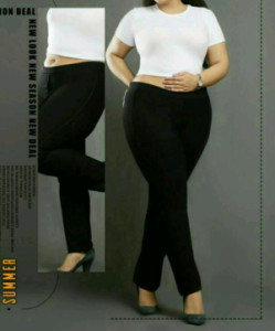 شلوار لگ لاکرا راسته سایز بزرگ مشکی-149194