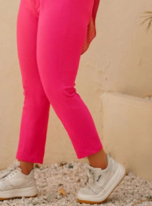 مام استایل کتان کشی کمر هویجی صورتی