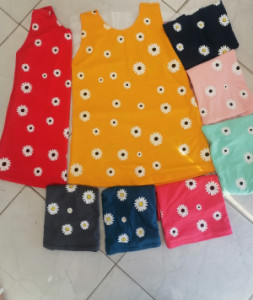 تاپ دخترانه و زنانه رکابی طرح بابونه-98512