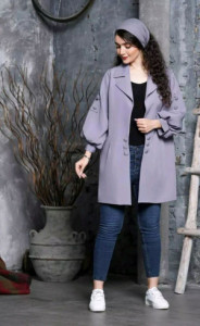 مانتو دخترانه میکرو مدل کت نیلی جنس میکرو