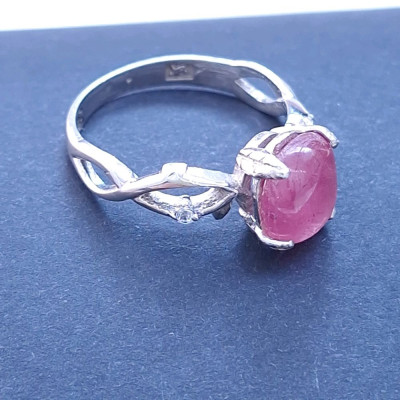 انگشتر نقره زنانه یاقوت سرخ آفریقایی اصل و معدنی آقابزرگ