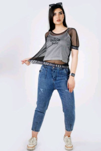 دو تیکه تاپ بندی توری دیور 7989-120137