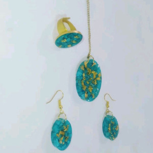 نیم ست فیروزه ای دلبریمون️