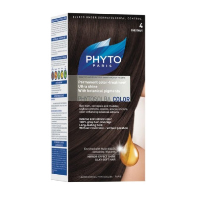 کیت رنگ مو فیتو مدل PHYTO COLOR شماره 4 حجم 40 میلی لیتر رنگ قهوه ای