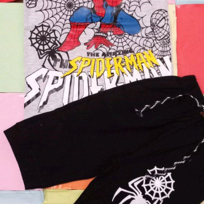 تاپ وشلوارک نخی پسرانه طرح مردعنکبوتی سایز50