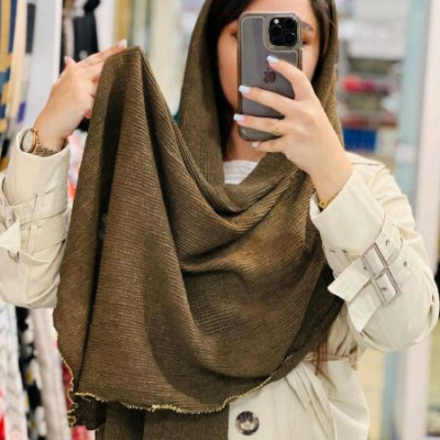 شال پاییزه شیک دور ملیله دوزی