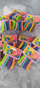 کش موی گلیتری بسته بندی شش تایی با رنگ متنوع