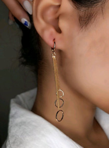 گوشواره آویز دایره برند ysx رنگ ثابت ارسال