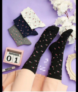 جوراب ساقدار زنانه گل ریز-124643