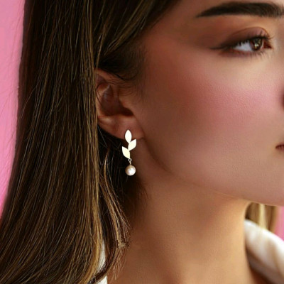 گوشواره طلا برگ