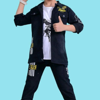 ست 3تکه کتان بنگال اسپورت پسرانه مناسب 5تا6سال