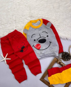 بلوزشلوارپسرانه اسپرت طرح پو جنس پنبه لاکرا