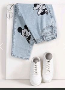 شلوار مام فیت میکی-108817