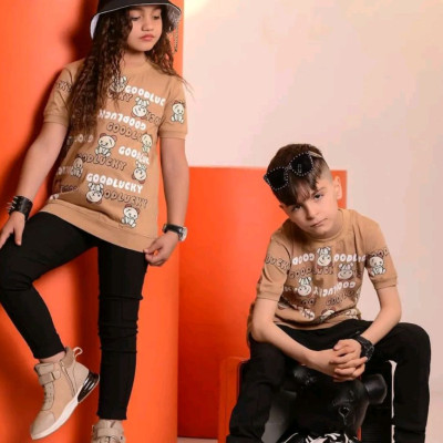 ست تیشرت شلوار اسپرت طرح تدی سایز 55,60