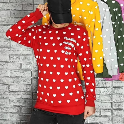 بلوز زنانه آستین دار طرح قلب