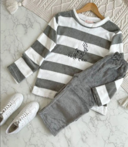 ست بلوز و شلوار حوله ای-98623