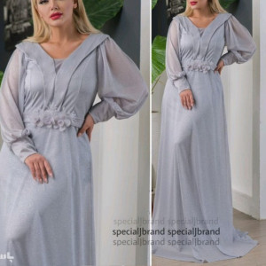 پیراهن مهمانی زنانه حریر شنی.مدل ماکسی مجلسی ماگرا-150398